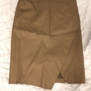 Tan Pleather Pencil Skirt